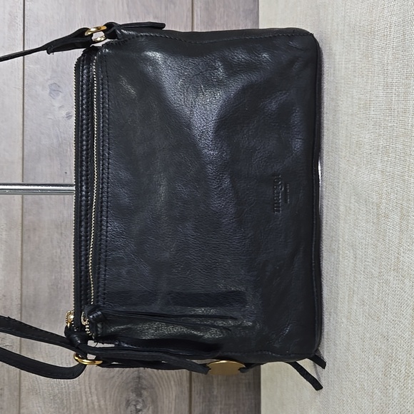 Margot Black Leather Crossbody Shoulder Bag Purse Handbag - Picture 2 of 12